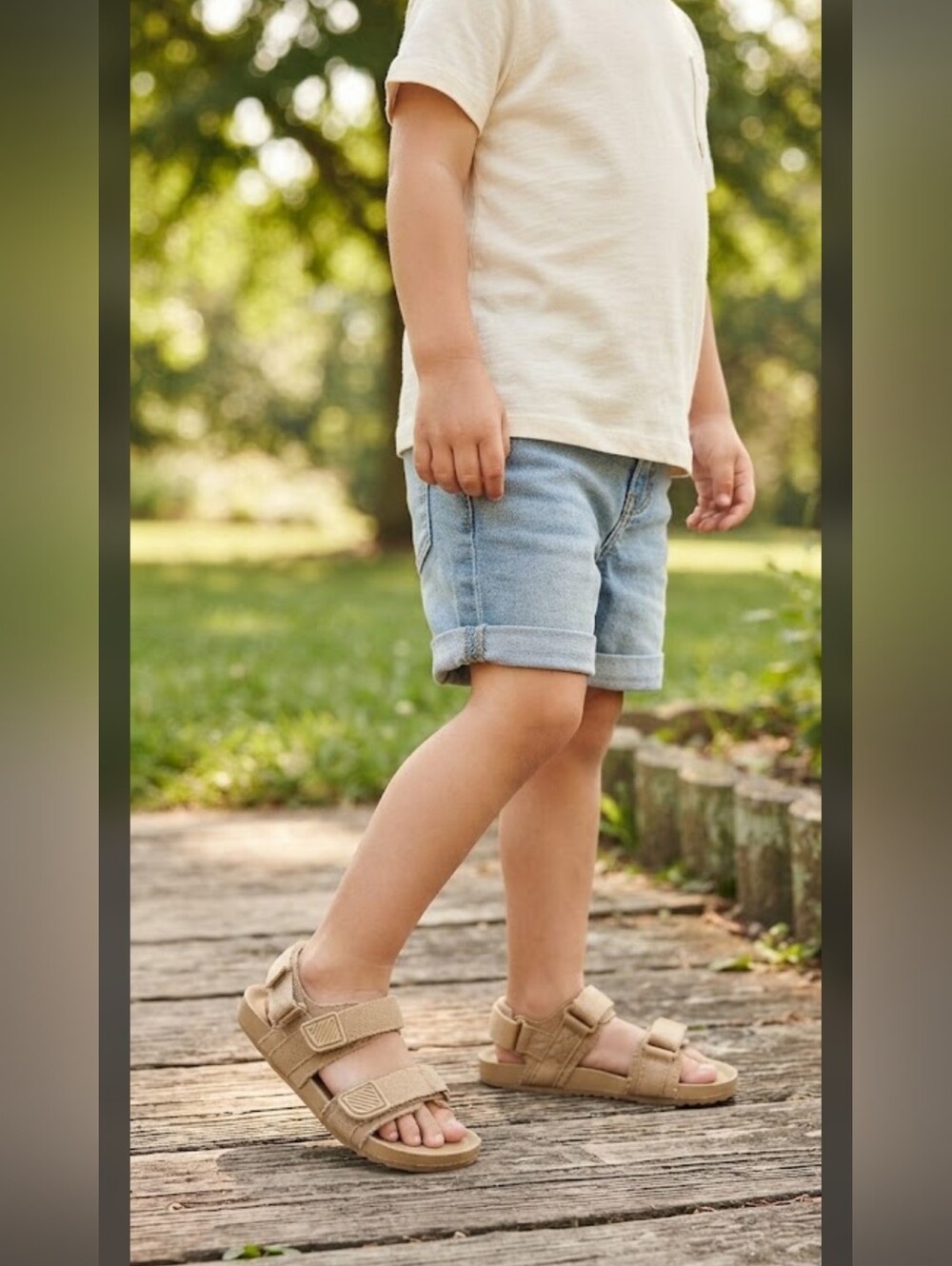 Cat & Jack Unisex Tan Double Strap Toddler Sandals Size 11
